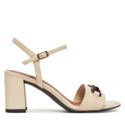 Sandały Tamaris. Brązowe sandały damskie Tamaris, bez wzorów, bez obcasa, na słupku, bez zapięcia. Za 279.99 zł.