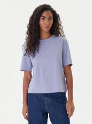 Tommy Jeans T-Shirt Badge DW0DW22202 Niebieski Boxy Fit. Niebieskie t-shirty damskie Tommy Jeans, s, bez wzorów, z bawełny, bez kołnierzyka, bez ramiączek. Za 149.99 zł.