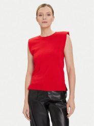 Morgan Sweter 252-MRANA Czerwony Regular Fit. Czerwone swetry nierozpinane damskie Morgan, l, bez wzorów, z wiskozy, bez kołnierzyka, bez ramiączek. Za 199.99 zł.
