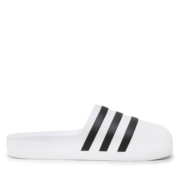 Klapki adidas. Białe buty sportowe męskie Adidas, bez wzorów, bez zapięcia. Za 199.99 zł.