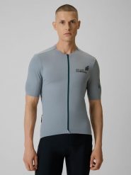 4F Koszulka kolarska męska - szara XXL. Szare t-shirty męskie 4F, m, bez wzorów, z dzianiny, bez kołnierzyka, bez ramiączek. Za 199.99 zł.