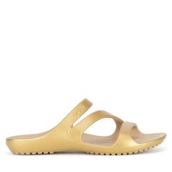 Klapki Crocs. Żółte klapki damskie Crocs, bez wzorów, bez obcasa, bez zapięcia. Za 149.99 zł.