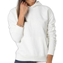 Damska bluza z kapturem Fila Bischkek. Białe bluzy damskie Fila, s, bez wzorów, z bawełny, bez ramiączek, z kapturem. Za 292.00 zł.