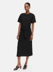Tommy Hilfiger Sukienka codzienna WW0WW48747 Czarny Relaxed Fit. Czarne sukienki damskie Tommy Hilfiger, na co dzień, l, bez wzorów, z bawełny, bez kołnierzyka, bez ramiączek, proste. Za 569.99 zł.
