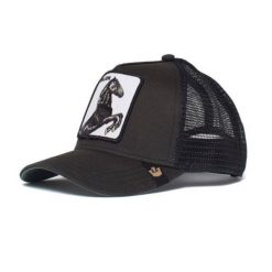 Czapka z daszkiem Goorin Bros. The Stallion Trucker - 101-0393-BLK. Czarne czapki damskie Goorin Bros, bez wzorów, sportowe. Za 136.00 zł.
