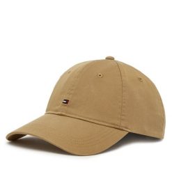 Czapka z daszkiem Tommy Hilfiger. Brązowe czapki damskie Tommy Hilfiger, bez wzorów. Za 119.99 zł.
