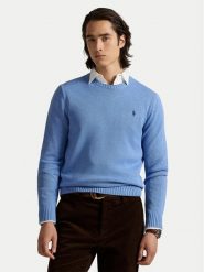 Polo Ralph Lauren Sweter 710810846038 Błękitny Regular Fit. Niebieskie swetry męskie Polo Ralph Lauren, m, bez wzorów, z bawełny, bez kołnierzyka, bez ramiączek. Za 819.99 zł.