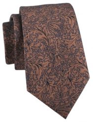 Krawat Męski - Czekoladowy Brąz z Kwiatowym Wzorem - Alties. Brązowe krawaty i muchy Alties, bez wzorów, z tkaniny, eleganckie. Za 55.00 zł.