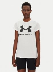 Under Armour T-Shirt Rival Logo SS 1356305 Biały Regular Fit. Białe t-shirty damskie Under Armour, m, bez wzorów, z bawełny, bez kołnierzyka, bez ramiączek. Za 69.99 zł.