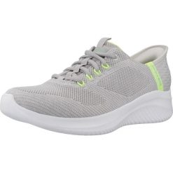 Buty SKECHERS ULTRA FLEX 3.0 SLIP-INS Szary. Szare obuwie sportowe damskie Skechers, bez wzorów, z tkaniny, bez zapięcia. Za 278.99 zł.