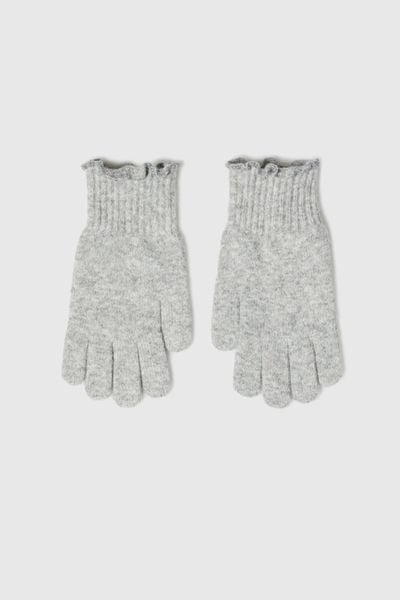 Rękawiczki szare. Szare rękawiczki damskie MOODO, bez wzorów, z poliamidu. W wyprzedaży za 13.99 zł.