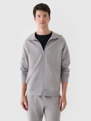 4F Bluza dresowa rozpinana z kapturem męska - szara L. Szare bluzy sportowe męskie 4F, l, bez wzorów, z bawełny, z kapturem. W wyprzedaży za 99.99 zł.