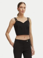 Rinascimento Top CFC0127891003 Czarny Slim Fit. Czarne topy damskie Rinascimento, s, bez wzorów, z syntetyku, bez kołnierzyka, bez ramiączek. Za 399.99 zł.