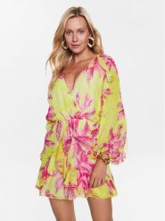 Ermanno Firenze Sukienka codzienna D42EQ034EB4 Żółty Regular Fit. Żółte sukienki damskie Ermanno Firenze, na co dzień, bez wzorów, z wiskozy, bez kołnierzyka, bez ramiączek, proste. Za 1,579.00 zł.