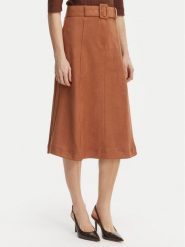 Rinascimento Spódnica z imitacji skóry CFC0127915003 Brązowy Regular Fit. Brązowe spódnice damskie Rinascimento, xs, bez wzorów, ze skóry. Za 549.99 zł.