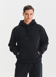 PAKO LORENTE - Czarna bluza dresowa z kapturem. Czarne bluzy sportowe męskie Pako Lorente, l, bez wzorów, z bawełny, z kapturem. Za 99.99 zł.