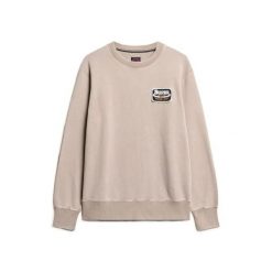 Luźna bluza Superdry Mechanic. Brązowe bluzy męskie Superdry, m, bez wzorów, bez ramiączek, bez kaptura. Za 349.55 zł.