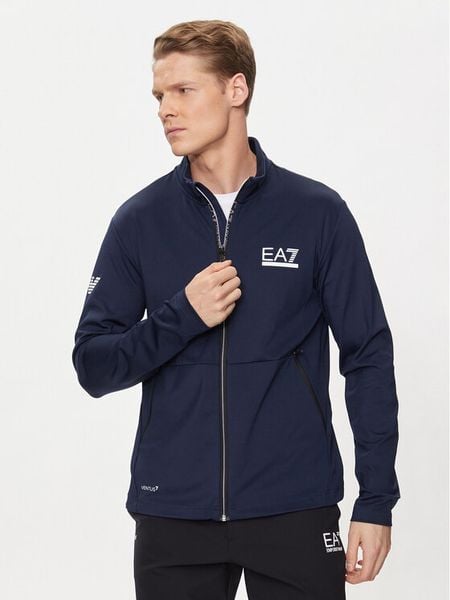 EA7 Emporio Armani Bluza 3DPM89 PJUFZ 1554 Granatowy Regular Fit. Niebieskie bluzy męskie EA7 Emporio Armani, m, bez wzorów, z syntetyku, bez ramiączek, bez kaptura. Za 359.99 zł.