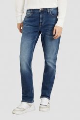 GUESS Granatowe męskie spodnie jeansowe Angels. Niebieskie jeansy męskie Guess, z bawełny. W wyprzedaży za 329.99 zł.