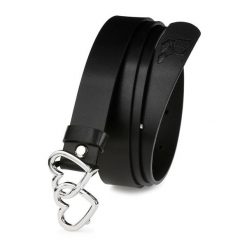 Beltimore skórzany pasek damski klamra serca D55 : Kolory - czarny, Rozmiar pasków - r.85-100 cm. Czarne paski damskie bez wzorów. Za 47.90 zł.