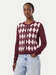 Tommy Jeans Kardigan Essential DW0DW23363 Fioletowy Regular Fit. Fioletowe kardigany damskie Tommy Jeans, m, bez wzorów, z bawełny, bez kołnierzyka. Za 409.99 zł.