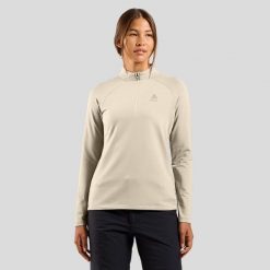 Bluza bez kaptura rozpinana Odlo Mid layer 1/2 zip ESSENTIAL LIGHT. Białe bluzy damskie ODLO, bez wzorów, bez ramiączek, bez kaptura. Za 283.20 zł.