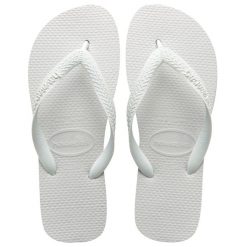 Klapki Havaianas Model 4000029 Kolor Biały. Białe klapki męskie Havaianas, bez wzorów, bez zapięcia. Za 87.40 zł.