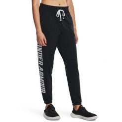Spodnie dresowe damskie Under Armour Rival Terry Graphic Jogger. Czarne spodnie dresowe damskie Under Armour, bez wzorów, z dresówki, sportowe, na fitness i siłownię. Za 139.99 zł.