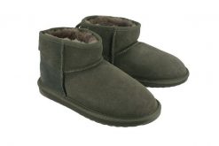 EMU AUSTRALIA W10937 Stinger Micro charcoal, botki damskie. Szare botki damskie Emu Australia, na zimę, bez wzorów, ze skóry, bez obcasa, bez zapięcia. Za 669.90 zł.