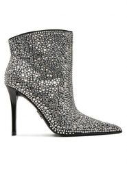Steve Madden Botki Sentinel-R SM11003450 Srebrny. Szare botki damskie Steve Madden, bez wzorów, z materiału, bez obcasa, na szpilce, bez zapięcia. Za 919.99 zł.