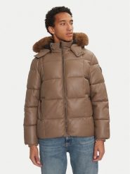 Guess Kurtka z imitacji skóry M4BL33 WGJB0 Brązowy Regular Fit. Brązowe kurtki męskie Guess, m, z aplikacjami, ze skóry, bez kaptura. Za 799.99 zł.