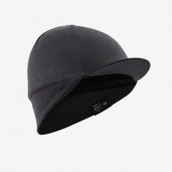 Czapka z daszkiem na rower szosowy Van Rysel Merino. Czarne czapki damskie VAN RYSEL, bez wzorów, z materiału, eleganckie. Za 79.99 zł.