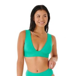 Góra od stroju kąpielowego Rip Curl Premium Surf Deep V 60. Zielone bikini Rip Curl, xs, bez wzorów. Za 98.99 zł.