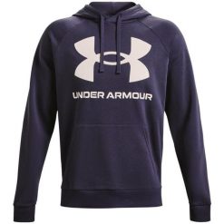 Bluza męska Under Armour Rival Fleece Big Logo HD. Fioletowe bluzy sportowe męskie Under Armour, m, bez wzorów, bez kaptura, do biegania. Za 179.52 zł.