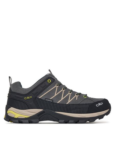 CMP Trekkingi Rigel Low Wp 3Q13247 Szary. Szare buty zimowe męskie CMP, bez wzorów, ze skóry, bez obcasa, bez zapięcia. Za 479.99 zł.