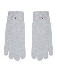 Tommy Hilfiger Rękawiczki Damskie Flag AW0AW19131 Szary jasny. Szare rękawiczki damskie Tommy Hilfiger, bez wzorów, z bawełny. Za 169.99 zł.