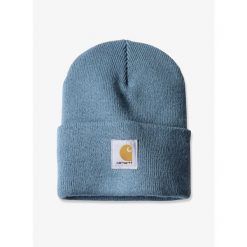 Czapka zimowa Carhartt Watch Hat - thundercloud. Niebieskie czapki damskie Carhartt, na zimę, bez wzorów. Za 73.99 zł.