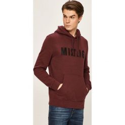 Mustang - Bluza. Brązowe bluzy męskie Mustang, l, z aplikacjami, z bawełny, bez ramiączek, z kapturem. Za 229.90 zł.