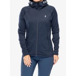 Bluza polarowa damska Peak Performance Rider Zip Hood. Niebieskie bluzy damskie Peak Performance, l, bez wzorów, z polaru, bez ramiączek, bez kaptura. Za 482.99 zł.