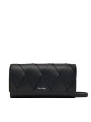 Calvin Klein Torebka Ck Woven Convertible Wallet Bag K60K612970 Czarny. Czarne listonoszki damskie Calvin Klein, bez wzorów, ze skóry, bez dodatków. Za 229.99 zł.