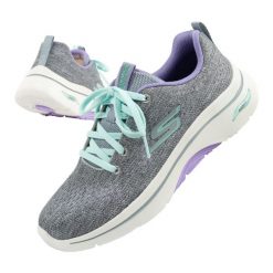 Buty sportowe damskie Skechers Go Walk Arch Fit 2.0. Szare obuwie sportowe damskie Skechers, bez wzorów, z tkaniny, bez zapięcia, trekkingowe. Za 249.00 zł.