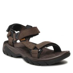 Sandały Teva. Brązowe buty zimowe męskie Teva, bez wzorów, sportowe, bez zapięcia. Za 329.99 zł.