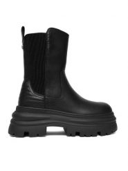 Buffalo Sztyblety Dione Chelsea Mid 1270128 Czarny. Czarne botki damskie Buffalo, bez wzorów, ze skóry, bez obcasa, na płaskiej podeszwie, bez zapięcia. Za 269.99 zł.