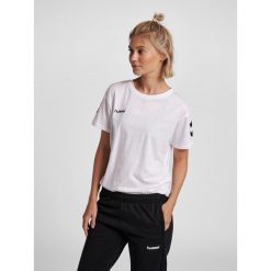 Koszulka sportowa z krótkim rękawem damska Hummel hmlGO cotton. Białe koszulki sportowe damskie Hummel, l, bez wzorów, bez ramiączek, do piłki nożnej. Za 59.00 zł.