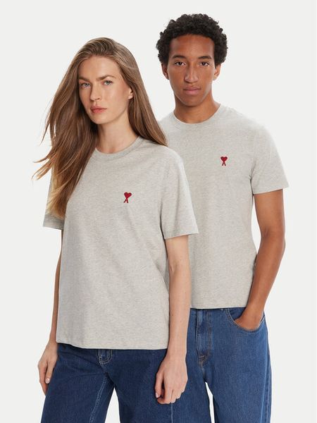 AMI Paris T-Shirt BFUTS035.724 Szary Regular Fit. Szare t-shirty damskie AMI PARIS, l, bez wzorów, z bawełny, bez kołnierzyka, bez ramiączek. Za 459.99 zł.