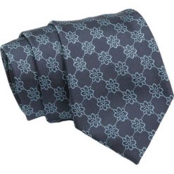 Klasyczny Krawat, Granatowo-Niebieski w Kwiatki, Męski, 7cm -Angelo di Monti. Niebieskie krawaty i muchy Angelo di Monti, bez wzorów, z tkaniny, eleganckie. Za 45.00 zł.