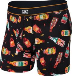 SAXX Bokserki męskie SAXX DAYTRIPPER Boxer Brief Ostre Sosy - czarny S. Czarne bokserki męskie Saxx, bez wzorów. Za 84.49 zł.
