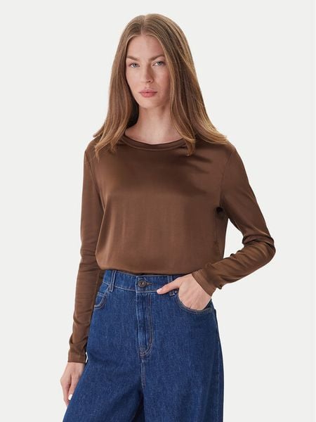 ViCOLO Bluzka TF0244 Brązowy Regular Fit. Brązowe bluzki damskie ViCOLO, s, bez wzorów, z wiskozy, bez kołnierzyka, bez ramiączek. Za 117.99 zł.