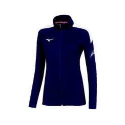 Damska bluza dresowa Mizuno RB. Niebieskie bluzy damskie Mizuno, xl, bez wzorów, z dresówki, eleganckie, bez ramiączek, bez kaptura. Za 217.00 zł.