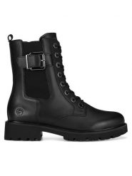 Remonte Botki D8668-00 Czarny. Czarne botki damskie Remonte, bez wzorów, ze skóry, bez obcasa, na płaskiej podeszwie, bez zapięcia. Za 370.99 zł.